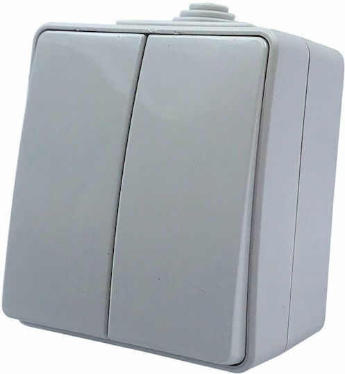 Aca Waterproof External Wall Switch Lighting Two-Way with Frame Gray