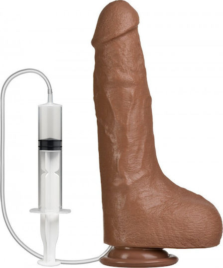 Doc Johnson Bust It Ρεαλιστικό Dildo με Βεντούζα και Δυνατότητα Εκσπερμάτωσης Καφέ 22cm