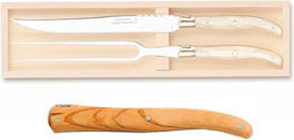 Claude Dozorme Laguiole Olive Wood Set Cuțite din Oțel Inoxidabil 2buc