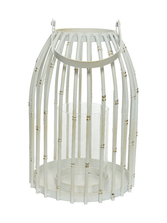 Lantern Metallic Λευκό 24.5x24.5x53εκ. 1pcs