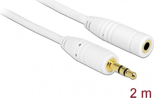 DeLock Cablu Audio Jack 3,5 mm Male - 3,5 mm Feminin Alb 2m 83767