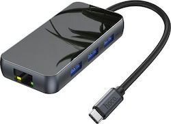 Hoco HB16 Easy expand USB-C Докинг станция с HDMI 4K PD Етърнет