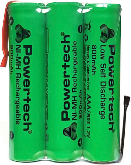 Powertech Презареждащи батерии AAA Ni-MH 800mAh 1.2V с презареждаеми батерии 3бр