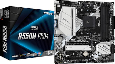 ASRock B550M Pro4 Motherboard Micro ATX with AMD AM4 Socket