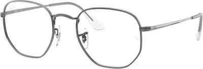 Ray Ban Hexagonal Optics Metallisch Brillenrahmen Gray RB6448 2502