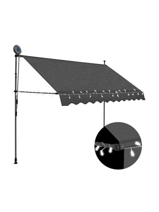 vidaXL Terrace Wall Tent with LED Light Ανθρακί 2.5x1.2cm