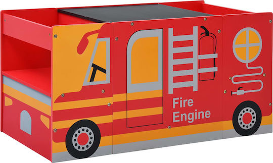 Fire Truck Kids Table and Chairs Set made of Wood Red vidaXL