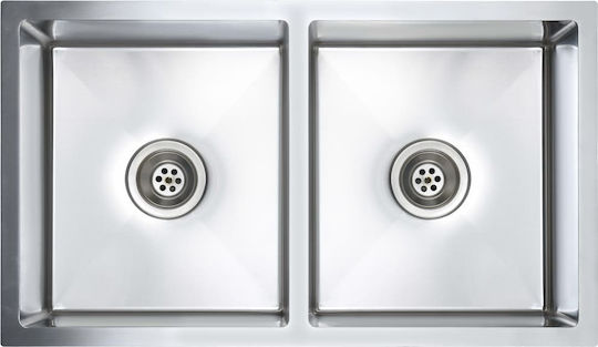 vidaXL Drop-In Sink Inox Brushed W76xD44cm Silver