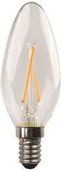 Eurolamp LED Lampen für Fassung E14 und Form C37 Warmes Weiß 480lm 1Stück
