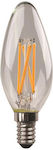 Eurolamp LED Lampen für Fassung E14 und Form C37 Naturweiß 806lm 1Stück