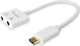 Equip USB Type C to Audio Adapter Μετατροπέας USB-C male σε 3.5mm 2x female Λευκό 1τμχ