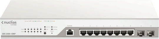 D-Link Nuclias DBS-2000-10MP Managed L2 PoE Switch with 8 Gigabit (1Gbps) Ethernet Ports and 2 SFP Ports