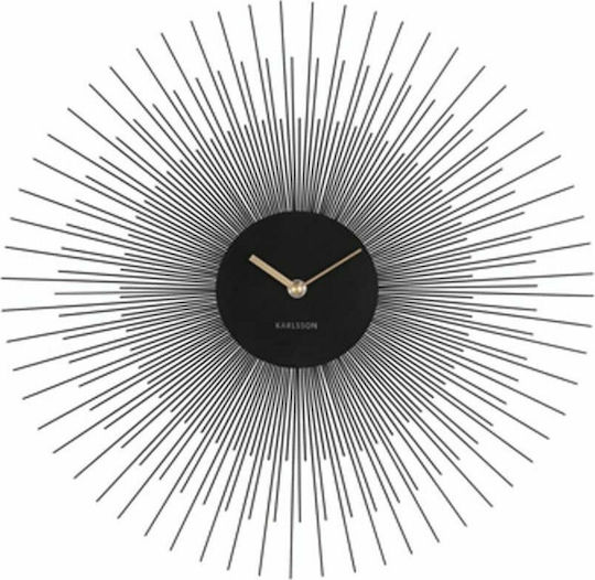 Karlsson Peony Ρολόι Τοίχου Μεταλλικό Μαύρο Ø45cm