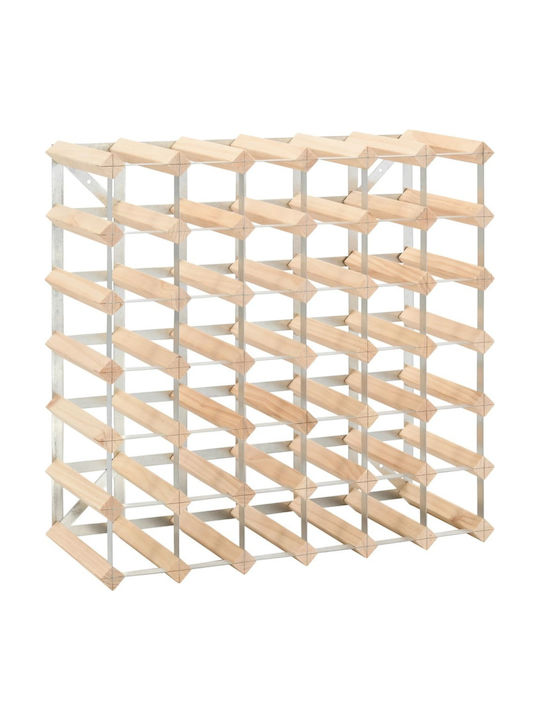 vidaXL С крака Κάβα Ποτών Дърво για 42 Μπουκάλια Бежов 61x22.5x61εκ.