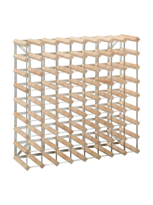vidaXL Cu picioare Cămară de Băuturi Lemn pentru 72 Sticle Bej 80x22.5x80εκ.