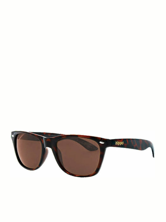 Zippo Men's Sunglasses with Brown Plastic Frame and Brown Lens OB02-33
