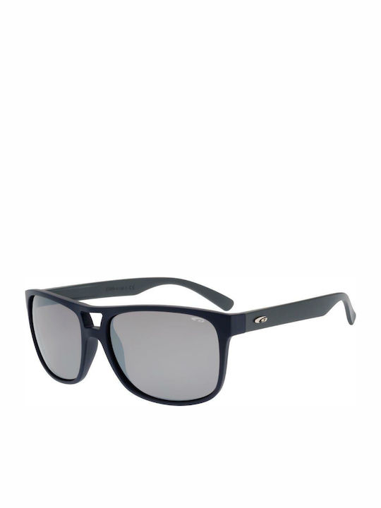 Goggle Naval Sonnenbrillen mit Marineblau Rahmen und Gray Linse E889-4