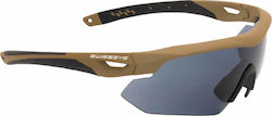 Swiss Eye Shooting Glasses Nighthawk Set of 3 Lenses with Anti-Scratch Coating, Anti-Glare & UV Protection Brown