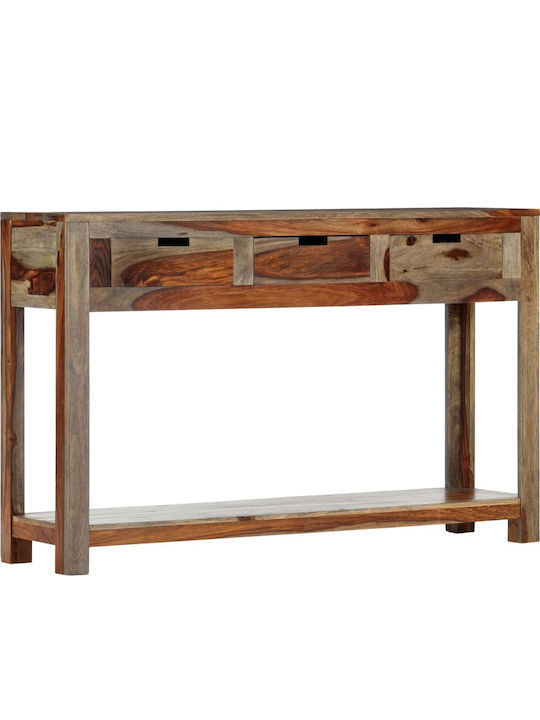 Solid Wood Console Table Brown L120xW30xH75cm