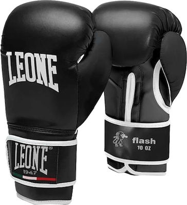 Leone Flash GN083 Synthetic Leather Boxing Competition Gloves Black