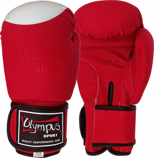 Olympus Sport Challenge Mănuși de Box din Piele Sintetică pentru Competiție Roșii