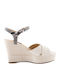 Dane Women's Fabric Ankle Strap Platforms White