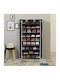 Fabric Shoe Organizer with 9 Shelves Black 88x28x160cm
