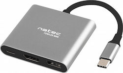 Natec Fowler Mini USB-C Docking Station με HDMI 4K PD