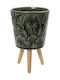 Espiel Decorative Bowl Pedestal Green 13x13x13cm