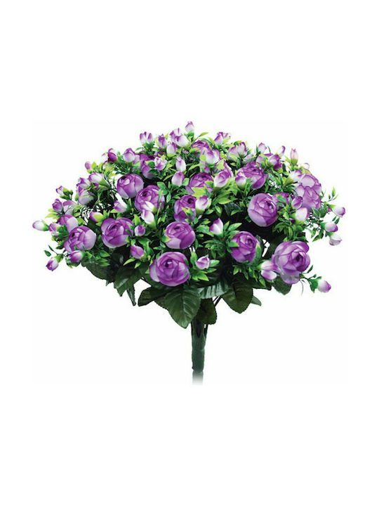 Marhome Bouquet of Artificial Flowers Buttercup Purple 40cm 1pcs