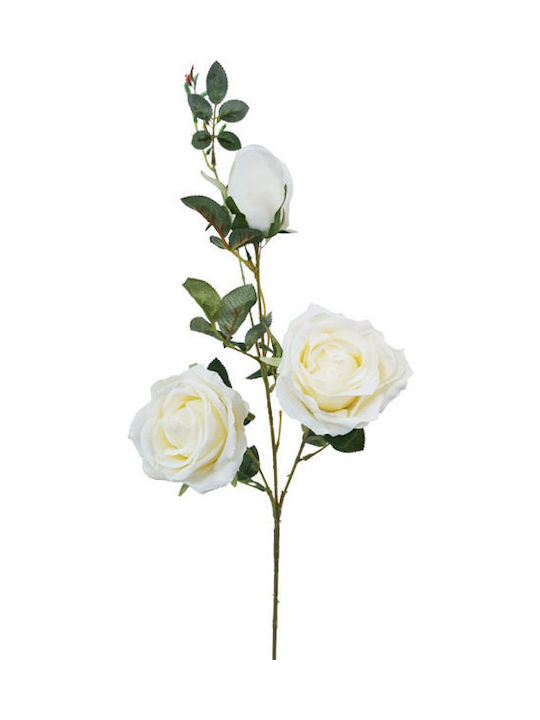 Marhome Artificial Decorative Branch Rose White 96cm 1pcs