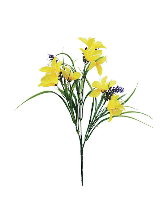 Marhome Ramură Decorativă Artificială Yellow 63cm 1buc