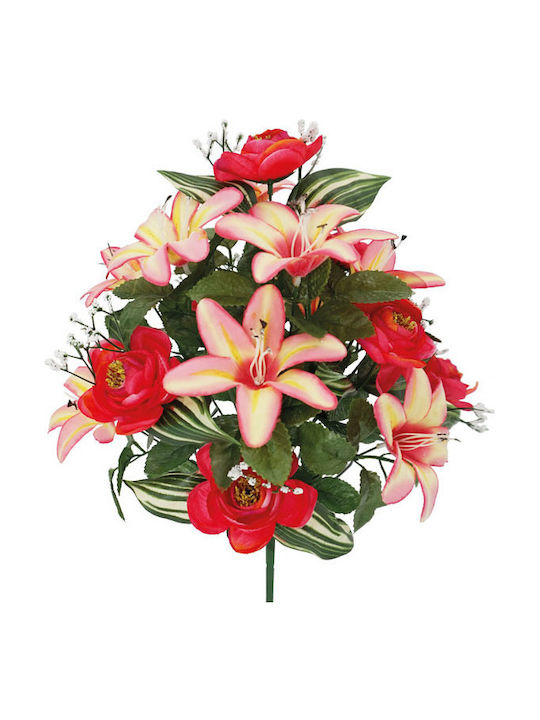 Marhome Bouquet of Artificial Flowers Red 48cm 1pcs