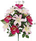 Marhome Bouquet of Artificial Flowers Buttercup Pink 48cm