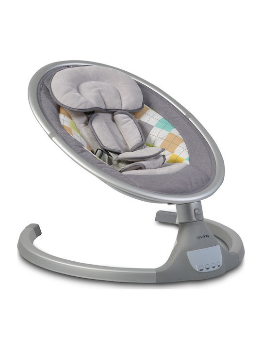Cangaroo Electric Baby Bouncer iSwing Light Grey with Music for Babies up to 9kg