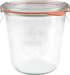 Weck Set of 4pcs Jars General Use with Lid Glass Transparent 580ml