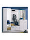 Beny 2K OG Entry Furniture with Mirror / Shoe Rack & Wardrobe White 60x35x192.5cm