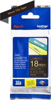 Brother TZe-344 Label Maker Tape 8m x 18mm in Black Colour Compatible with Brother TZe/TZ