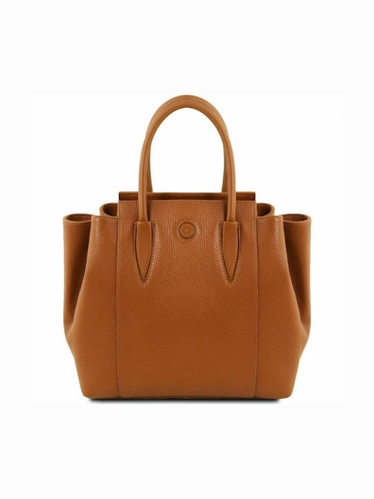 Tulipan Geantă Dama Tote Din Piele Tabac Maro