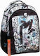 Maui & Sons Parkour School Bag Backpack Junior High-High School Black with Water Bottle Holder
