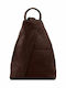 Tuscany Leather Shanghai Leder Damen Tasche Rucksack Dark Coffee