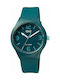 Q&Q Watch with Green Rubber Strap