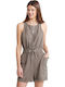 Nevada Halter Playsuit Γυναικείο Αμάνικο Ολόσωμο Σορτς Χακί