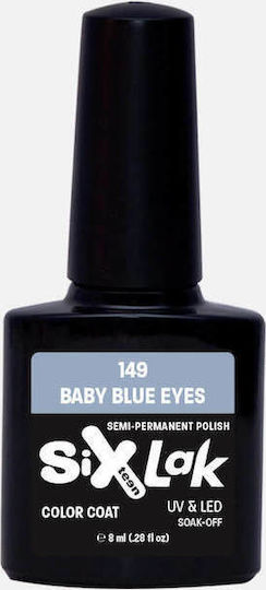 Sixteen Cosmetics SixLak Ημιμόνιμο Βερνίκι Νυχιών Baby Blue Eyes 149 8ml