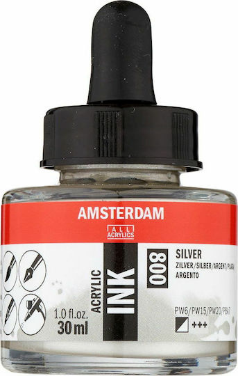 Royal Talens Amsterdam Acrylic Ink Acrylic Paint Set Silver 800 30ml 1pcs