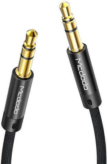 Mcdodo Audio Cable 3.5mm Male - 3.5mm Male Black 1.2m with Gold Plated Terminals CA-6640