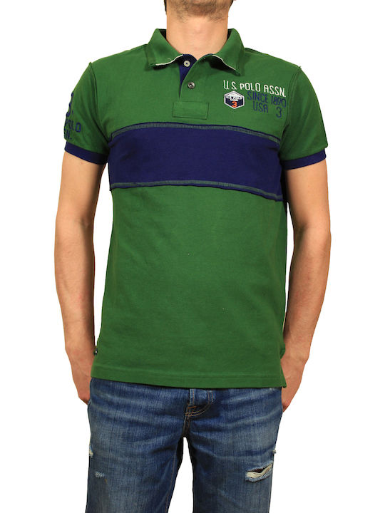 U.S. Polo Assn. Bluza Bărbătească cu Mânecă Scurtă Polo Verde