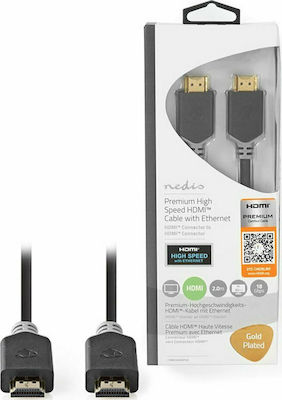Nedis HDMI 2.0 Premium High Speed 4K 60Hz HDR Cable HDMI male - HDMI male 2m Μαύρο