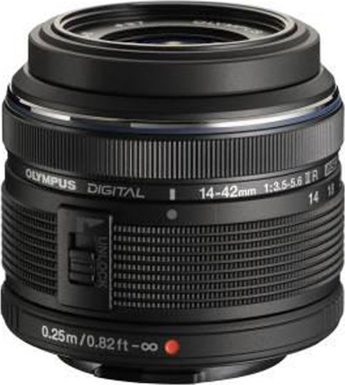 Olympus Crop Camera Lens M.Zuiko Digital 14‑42mm f/3.5‑5.6 II R Standard Zoom for Micro Four Thirds (MFT) Mount Black