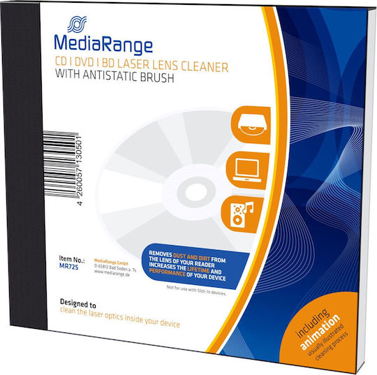 MediaRange Καθαριστικό CD/DVD CD/DVD/BluRay Laser Lens Cleaner with Antistatic Brush